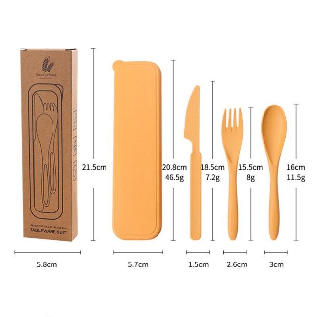 Wheat Straw Portable Reusable Travel Utensils