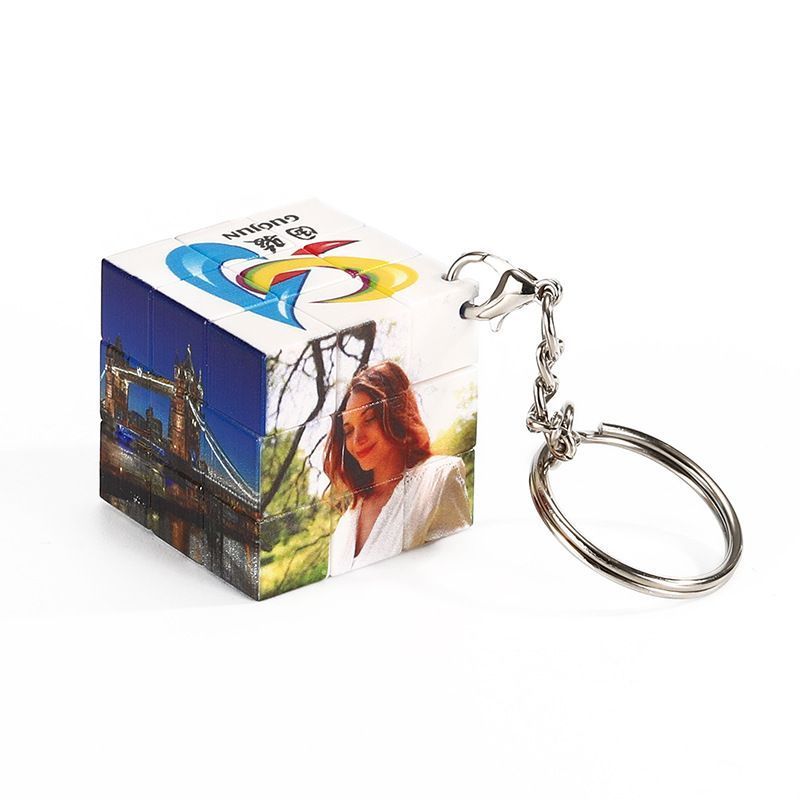 Plastic  Puzzle Cube Keychain