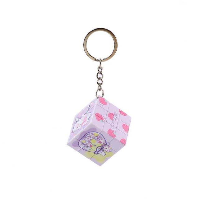 Plastic  Puzzle Cube Keychain