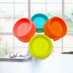 Plastic Candy Color Pet Cat Dog Puppy Rabbit Animal Practical Food Water Bowl