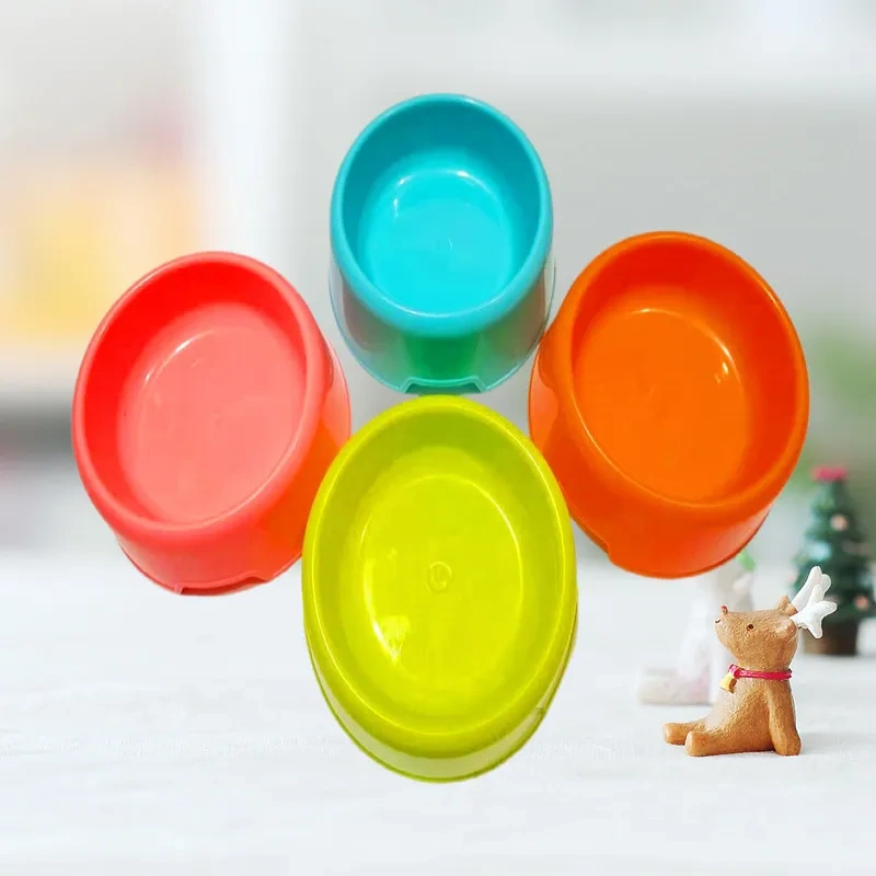Plastic Candy Color Pet Cat Dog Puppy Rabbit Animal Practical Food Water Bowl