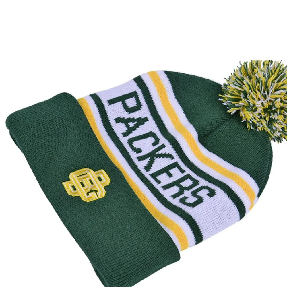 Acrylic Knit Beanie Hat with Pom Pom