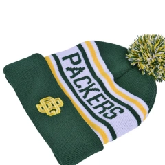 Acrylic Knit Beanie Hat with Pom Pom