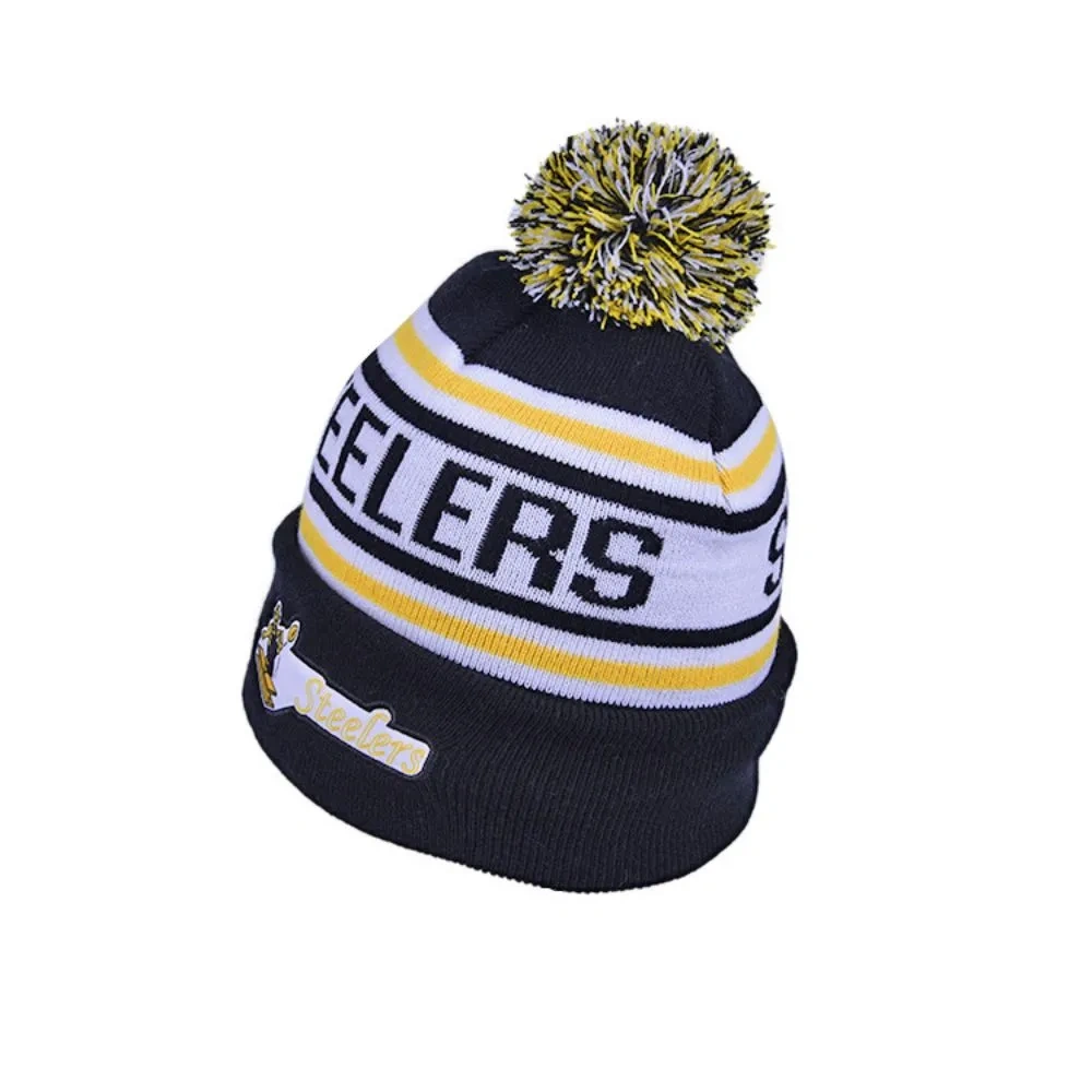 Acrylic Knit Beanie Hat with Pom Pom