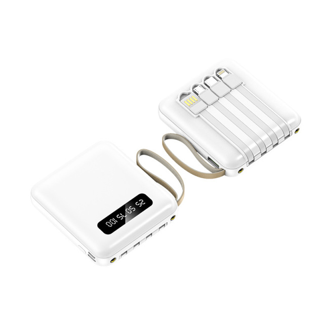 Mini 5000mAh Portable Power Bank Comes With Four-wire Charging
