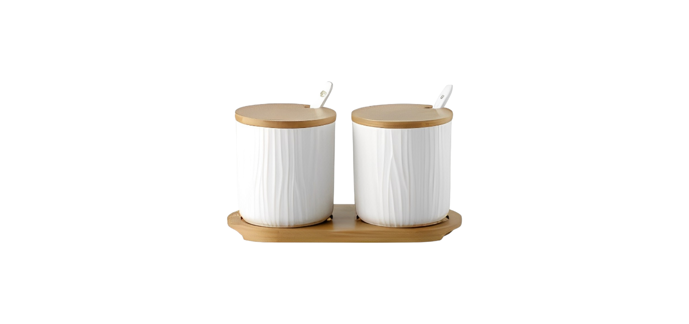 2-Piece Ceramic Spice Jar Set