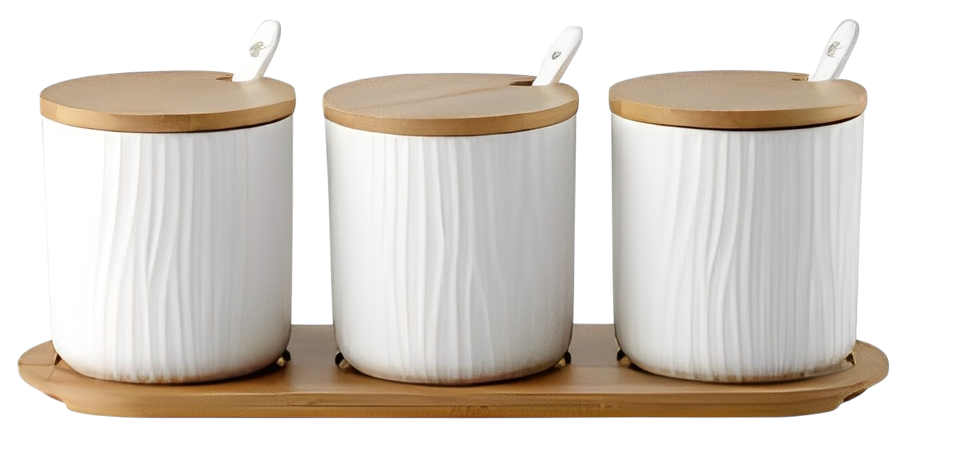 3-Piece Ceramic Spice Jar Set