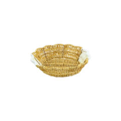 Faux Rattan Multicolor Round Storage Basket