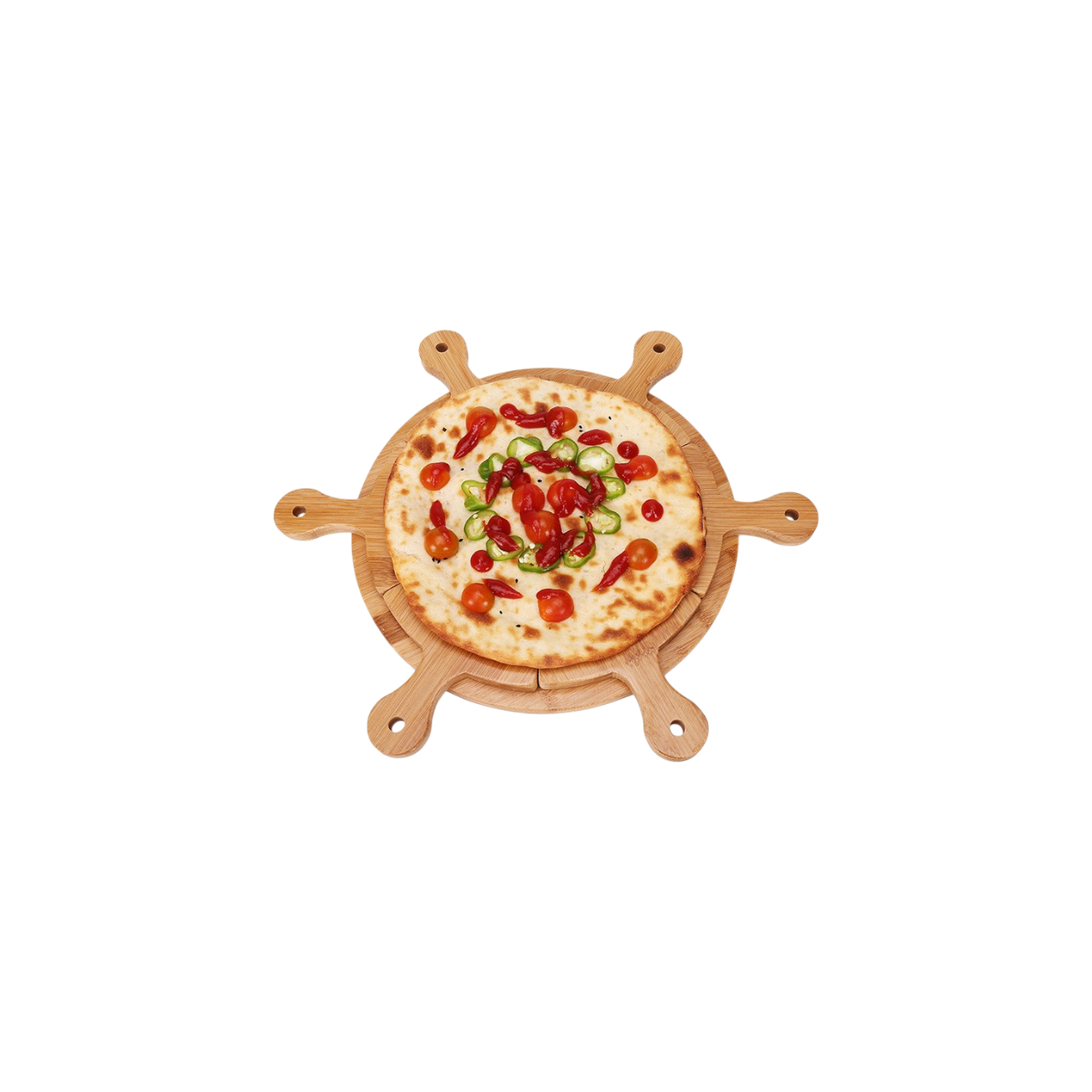 Bamboo Pizza Cutting & Serving Board Set
