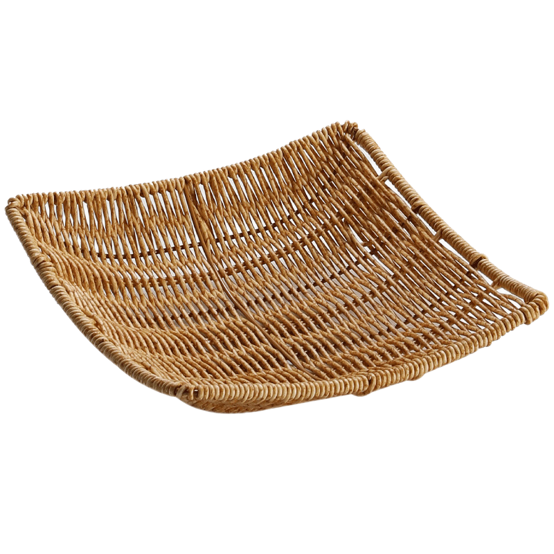 Faux Rattan Square Fruit Basket