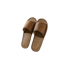 Bamboo Rattan Slippers - Dark Brown