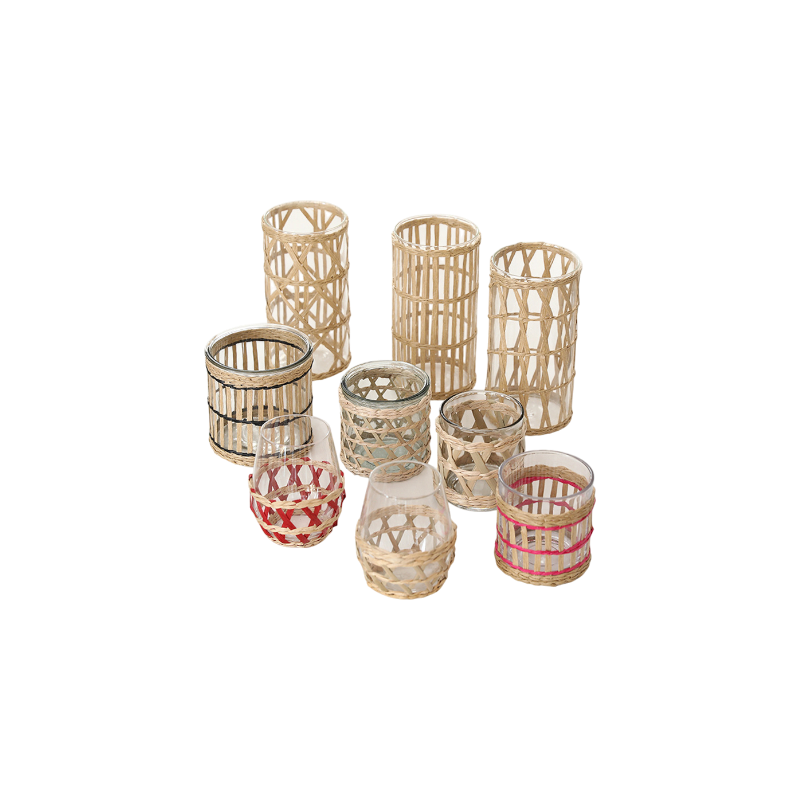 Woven Cup Sleeve with Glass Cup