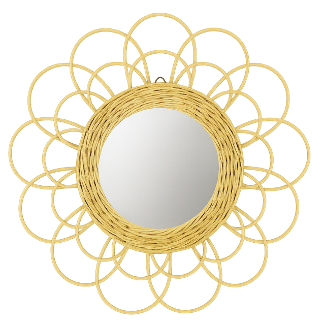 Woven Rattan Sunflower Mirror – A