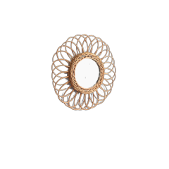 Woven Rattan Sunflower Mirror – B