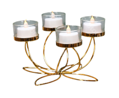 Iron Flower-Shaped 4-Candle Holder
