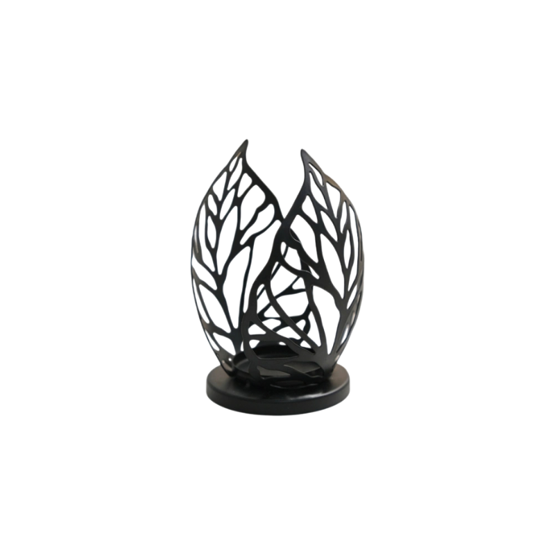 Iron Leaf-Shaped Candle Holder