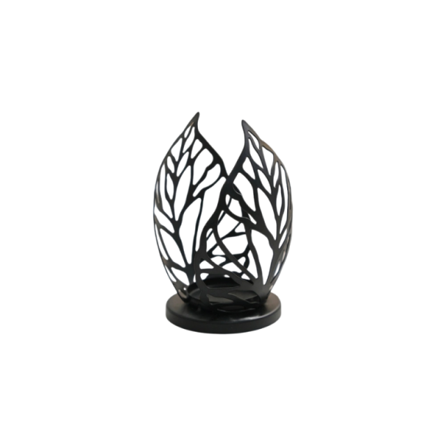 Iron Leaf-Shaped Candle Holder