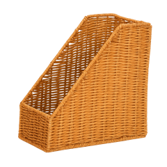 Faux Rattan Single-Tier Bookshelf
