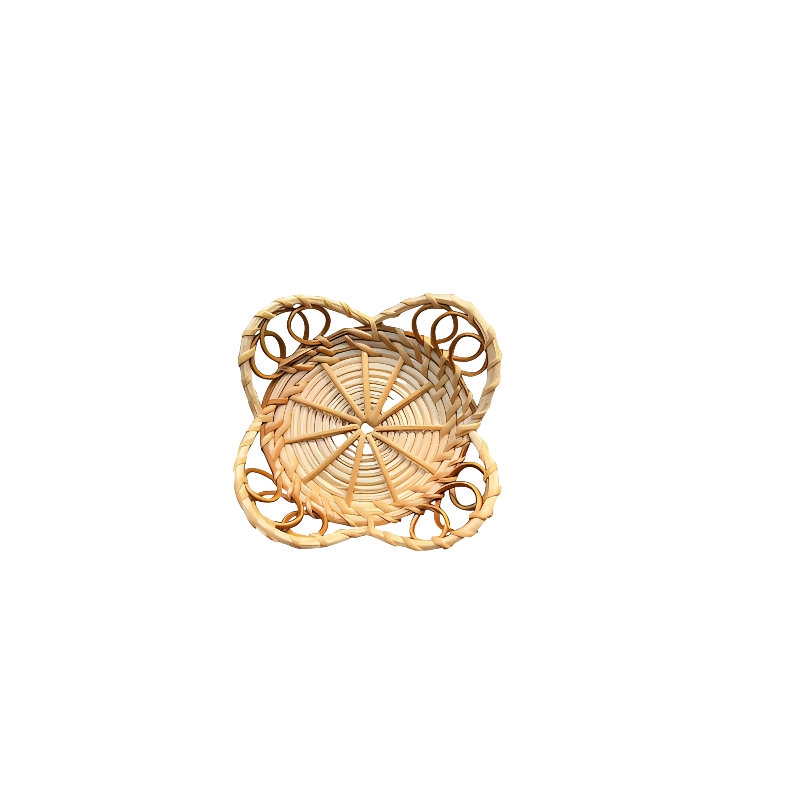 Woven Rattan Hollow Petal Coaster