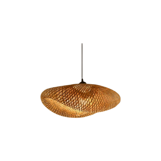 Woven Rattan Shell-Shaped Pendant Lamp