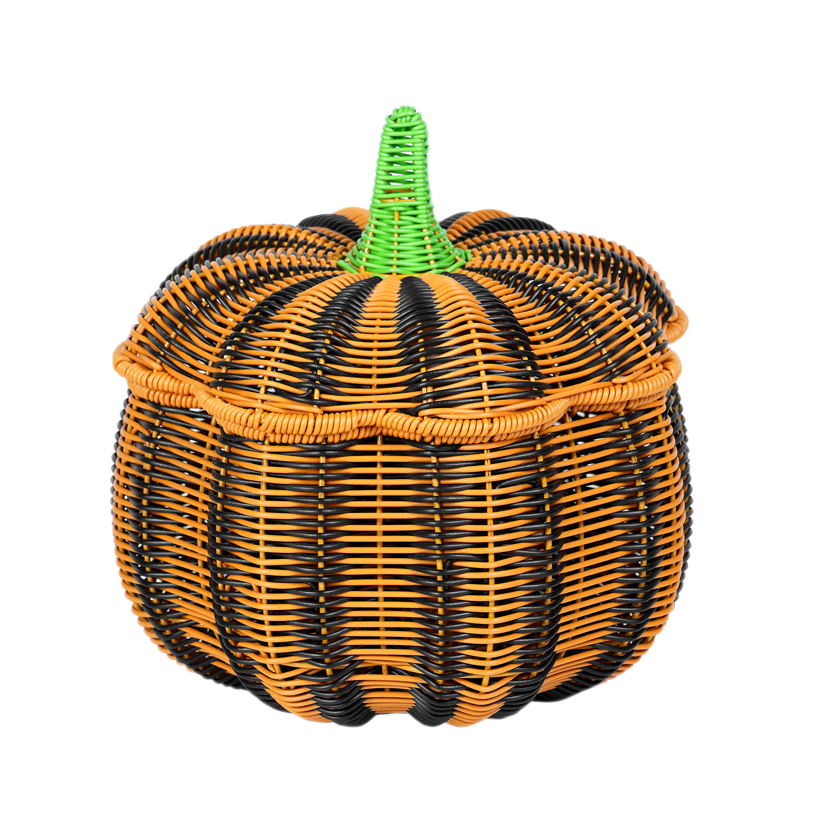 Faux Rattan Pumpkin-Shaped Storage Basket