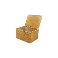 Faux Rattan Storage Basket with Lid