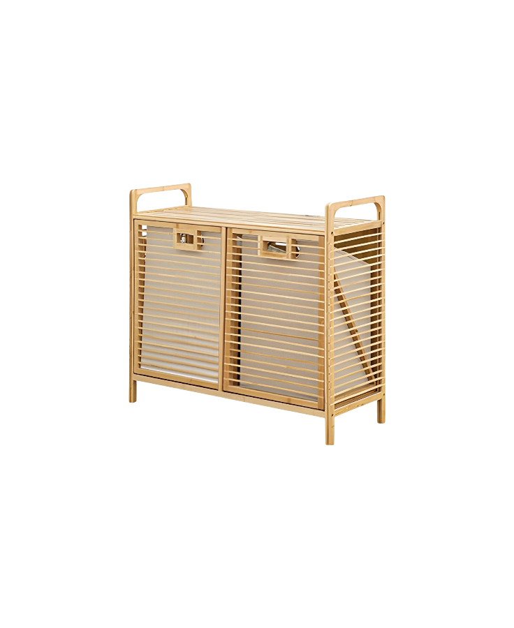 Bamboo Two-Door Storage Shelf