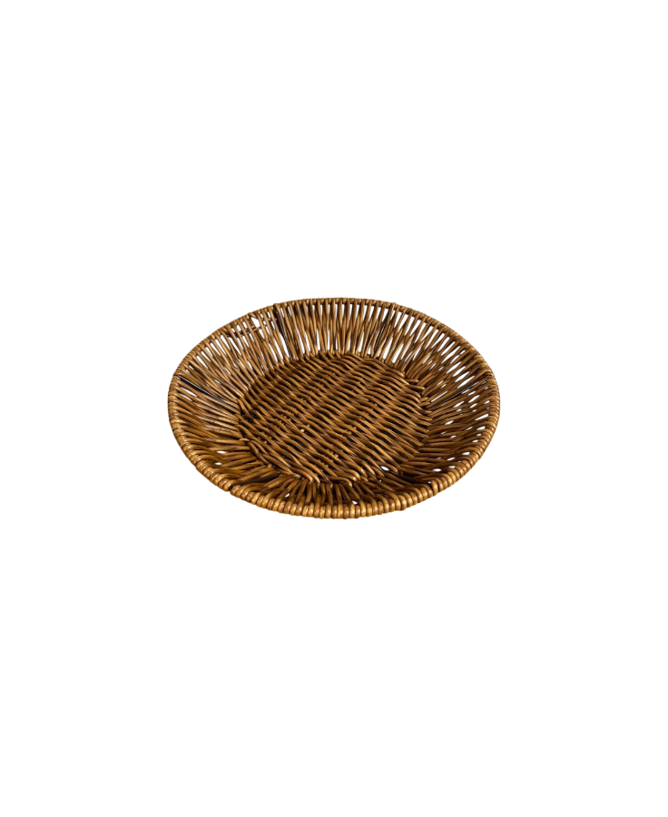 Round Faux Rattan Food Basket