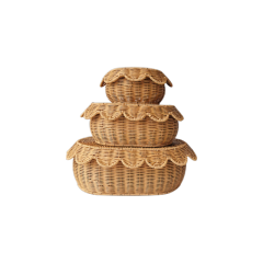 Woven Rattan Storage Basket with Lid