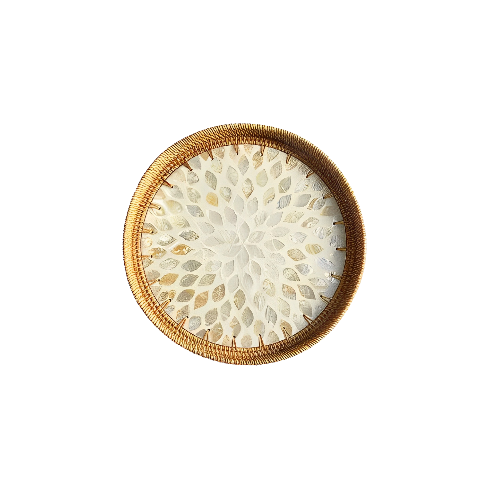 Rattan Shell Tray - Gold Leaf