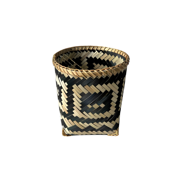 Bamboo Woven Trash Can