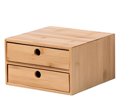 Bamboo Two-Drawer Storage Box