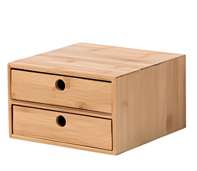 Bamboo Two-Drawer Storage Box