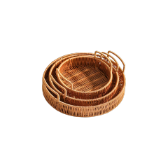 Faux Rattan Storage Tray