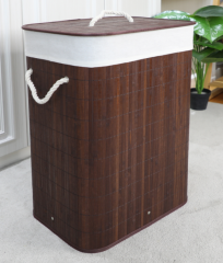 RECT FOLDING BAMBOO HAMPER--Environmentally friendly, beautiful and convenient
