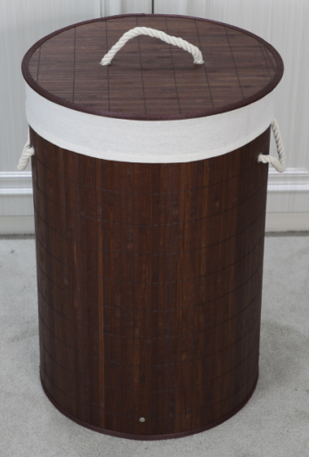 ROUND FOLDING BAMBOO HAMPER--Environmentally friendly, beautiful and convenient