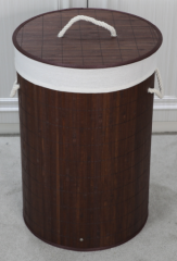 ROUND FOLDING BAMBOO HAMPER--Environmentally friendly, beautiful and convenient