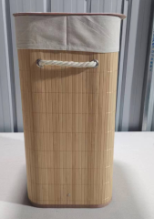 RECT FOLDING BAMBOO HAMPER--Environmentally friendly, beautiful and convenient