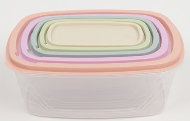 5pc Rectangular Food Container Set--Light, large capacity,Save space