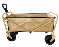 Muted yellow  camping cart with tank wheel+ carry bag---