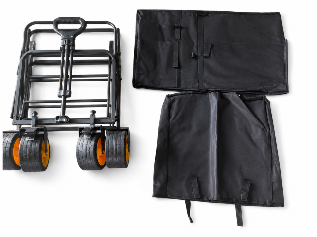 Blk camping cart with tank wheel (yellow)+ carry bag