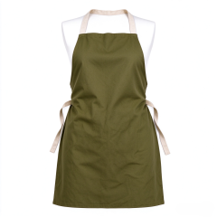 A dark green halter-neck apron