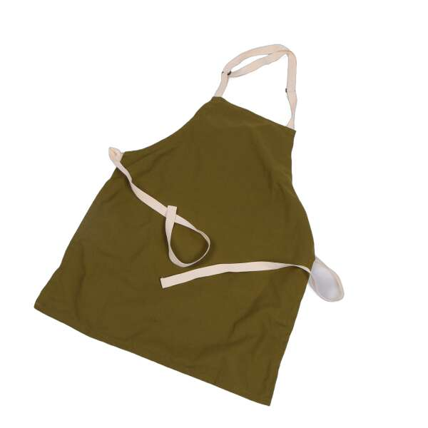 A dark green halter-neck apron