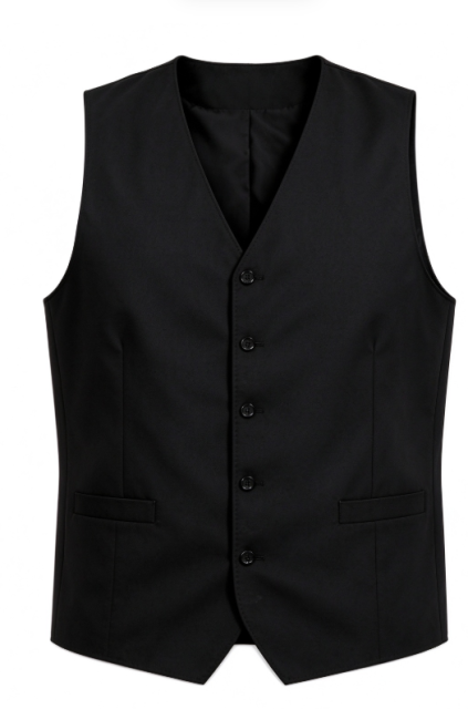 Black vest with double pockets