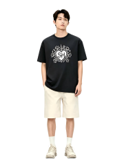 Love Shanghai Black Crewneck Tee Shirt