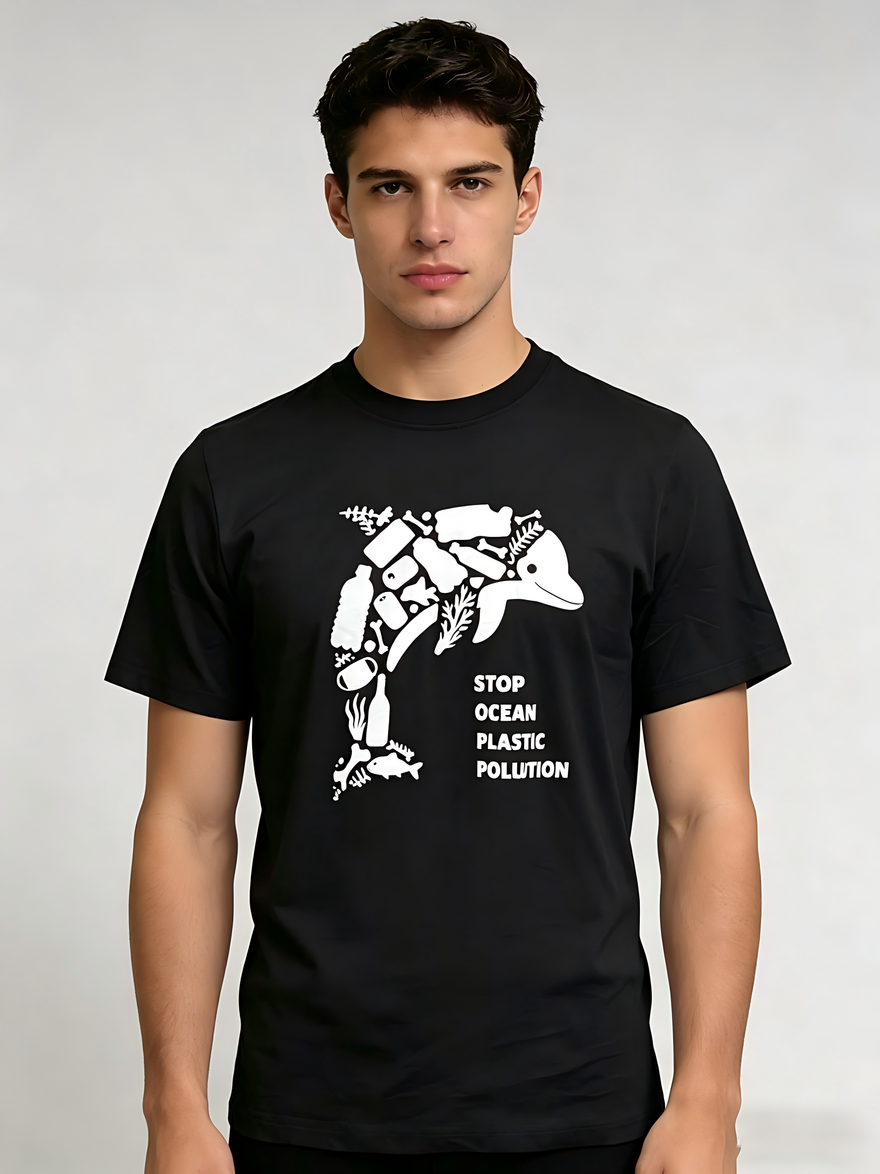 Environmental Protection Stop Pollution Crewneck T-shirt