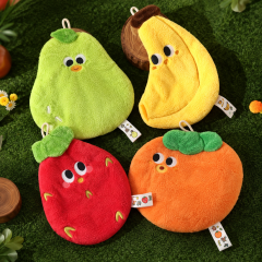 Fruit-Themed Coral Fleece Hand Towels