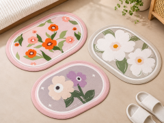 Floral Oval Bath Mats