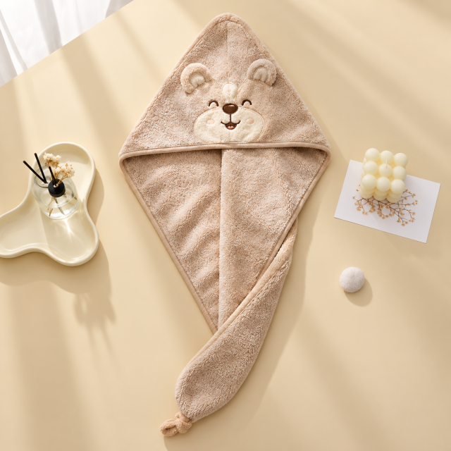 Bear Hooded Hair Drying Towel