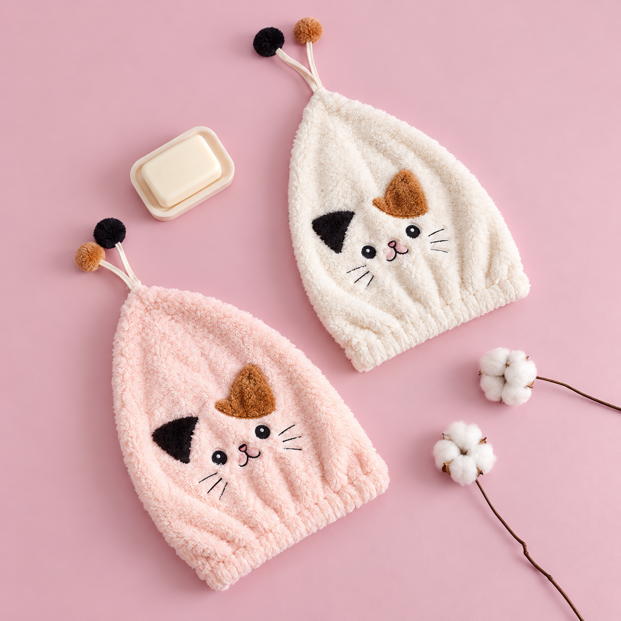 Japanese-Style Cat Hair Drying Cap
